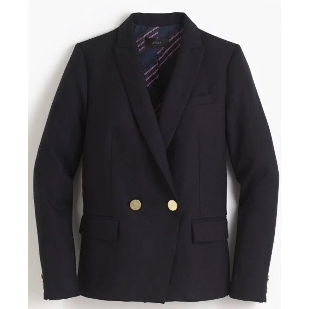 NWT J. Crew Dover Blazer Suit Jacket Navy Blue G7102 Women's Size 6 H14488 - Picture 3 of 12